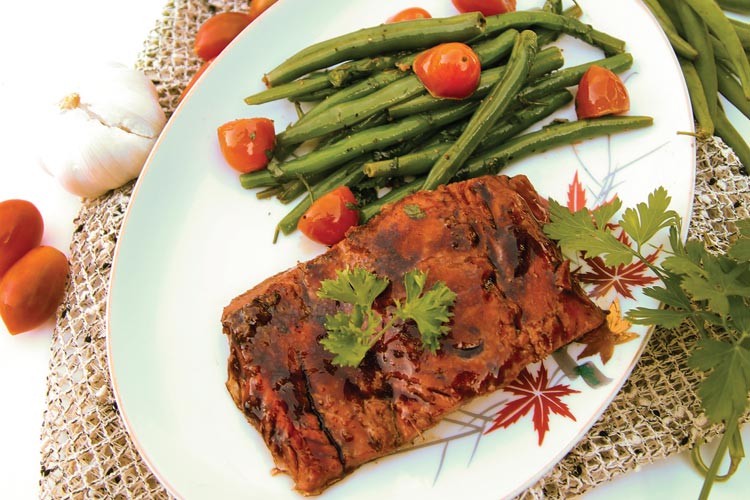 Salmon with Ketchup-Ginger Glaze